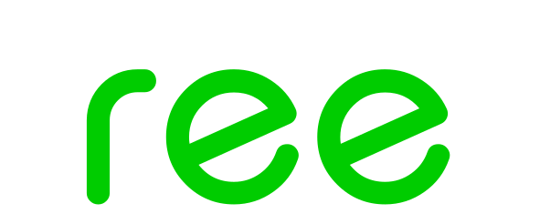 Buchstaben ree in Grün